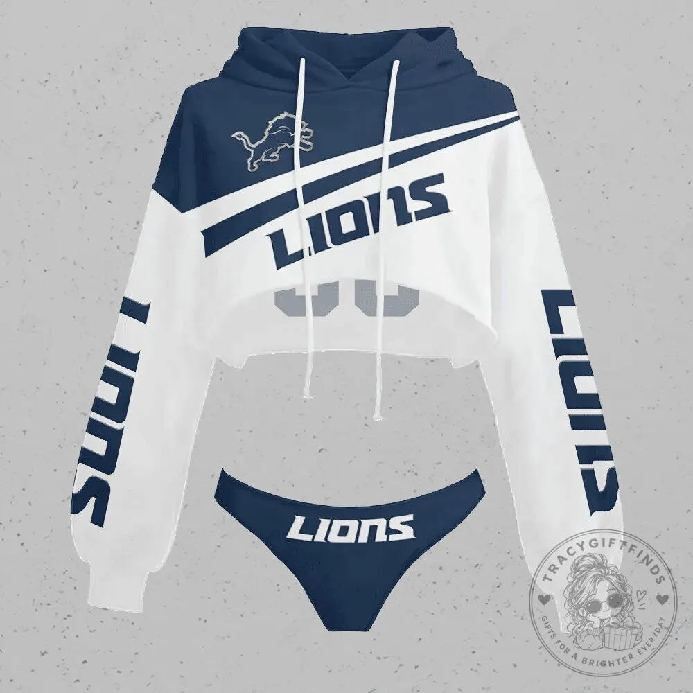 Detroit Lions Women's Cropped Hoodie 1 Detroit Lions Women's Cropped Hoodie