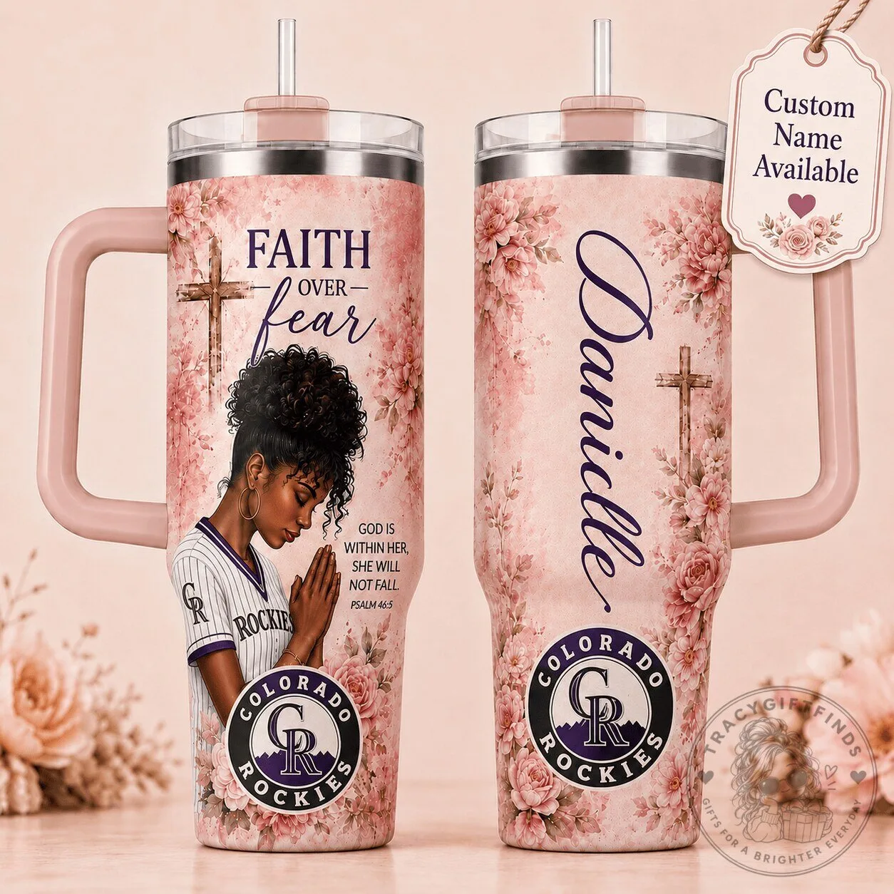 Colorado Rockies Baseball Faith Over Fear Personalized Tumbler