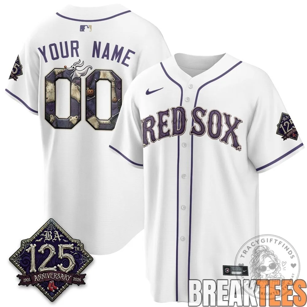 Boston Red Sox Halloween Nightmare Before Christmas Custom Baseball Jersey