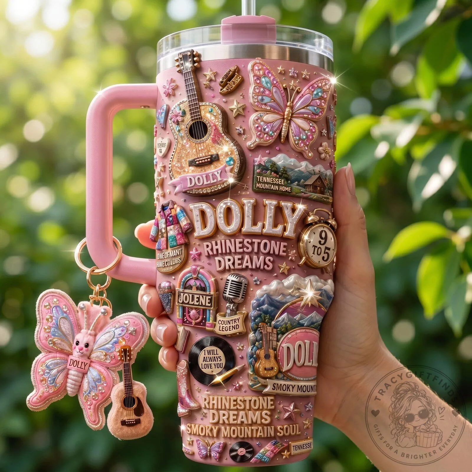 Dolly Parton Rhinestone Dreams 40oz Tumbler With Handle 8 Dolly Parton Rhinestone Dreams 40oz Tumbler With Handle