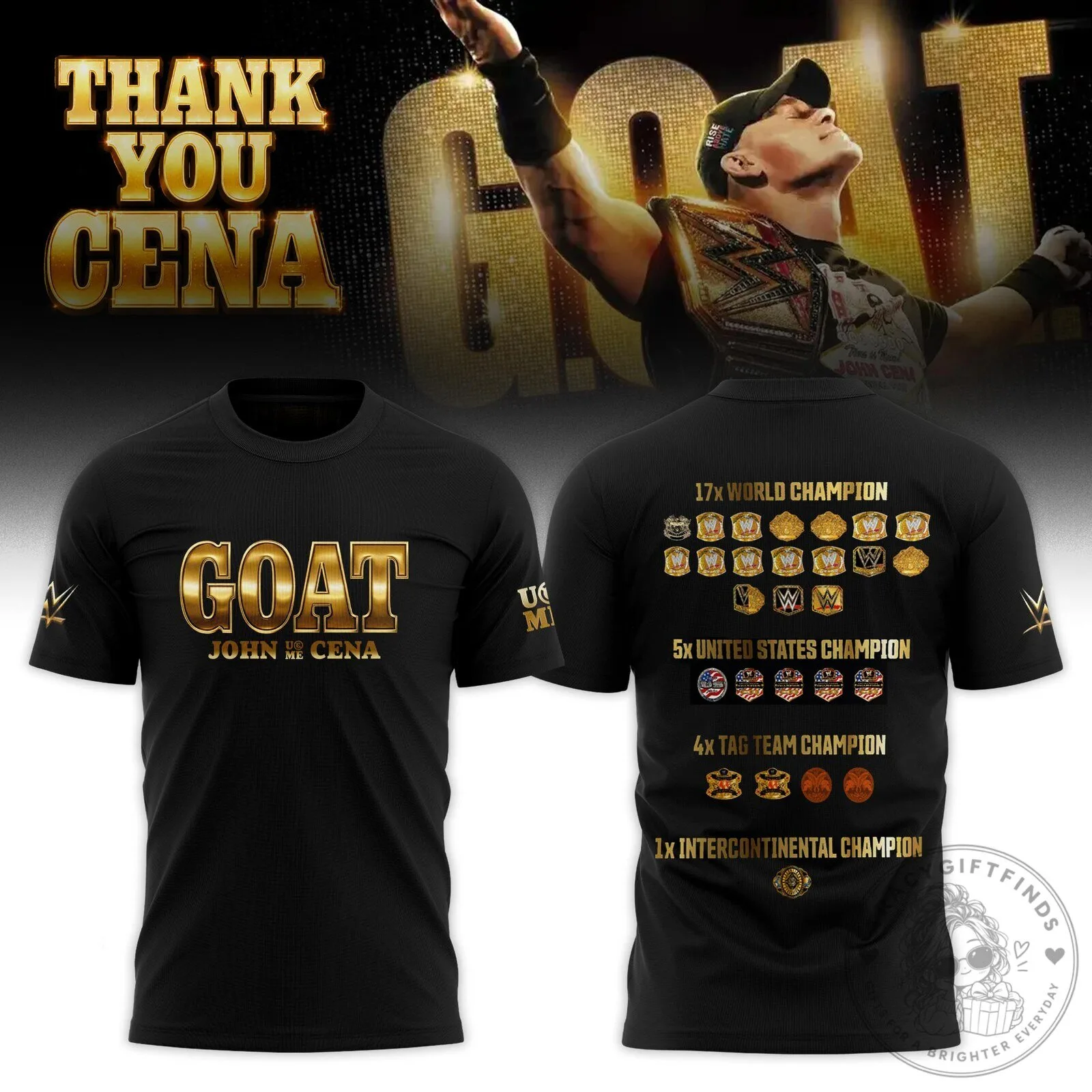 John Cena Thank You Cena Gold Limited Edition T-shirt - BTF Trend
