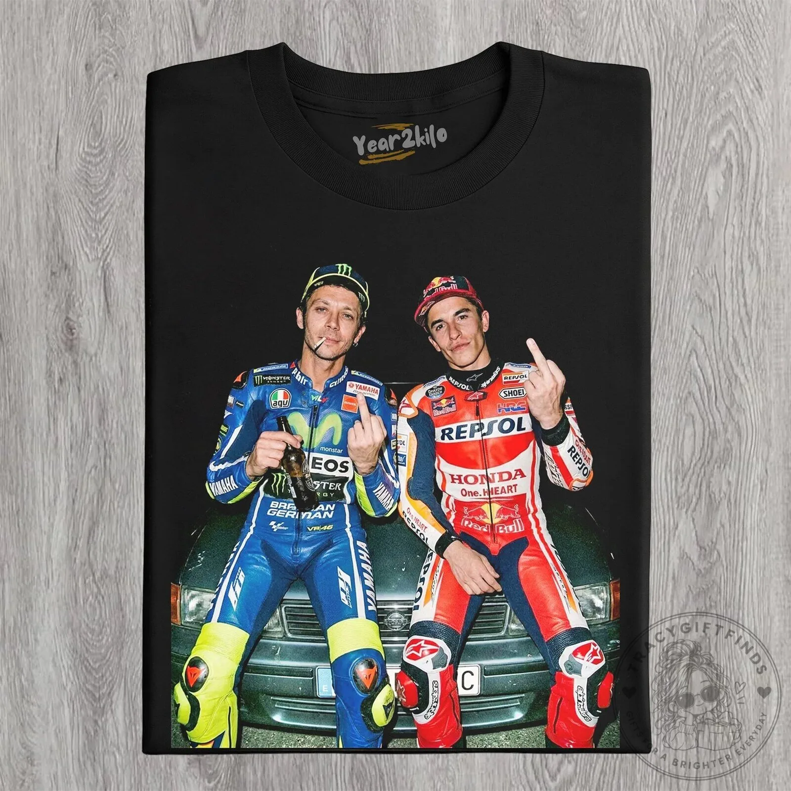 Valentino Rossi and Marc Marquez MotoGP Racing T-Shirt 14 Valentino Rossi and Marc Marquez MotoGP Racing T-Shirt