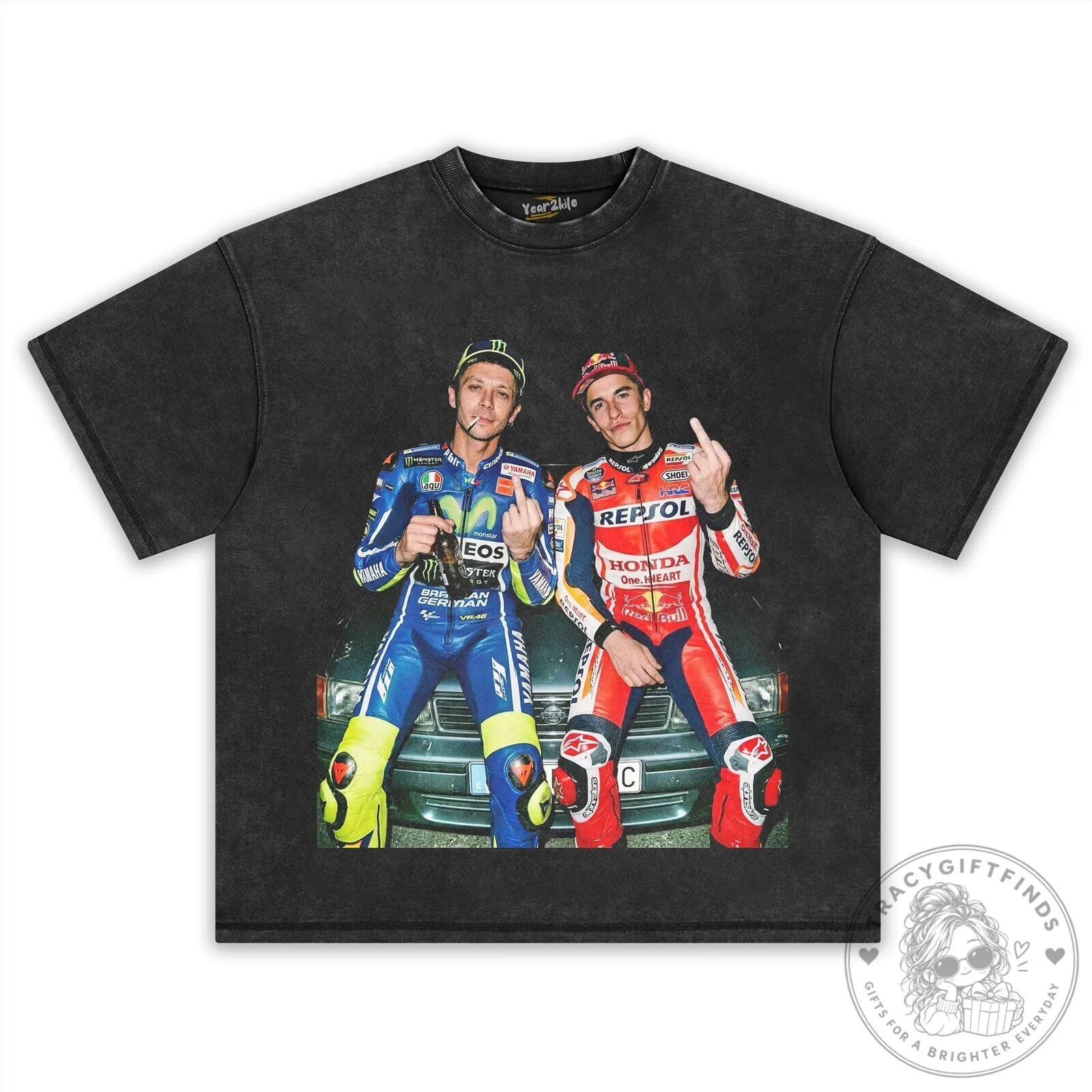 Valentino Rossi and Marc Marquez MotoGP Racing T-Shirt 16 Valentino Rossi and Marc Marquez MotoGP Racing T-Shirt