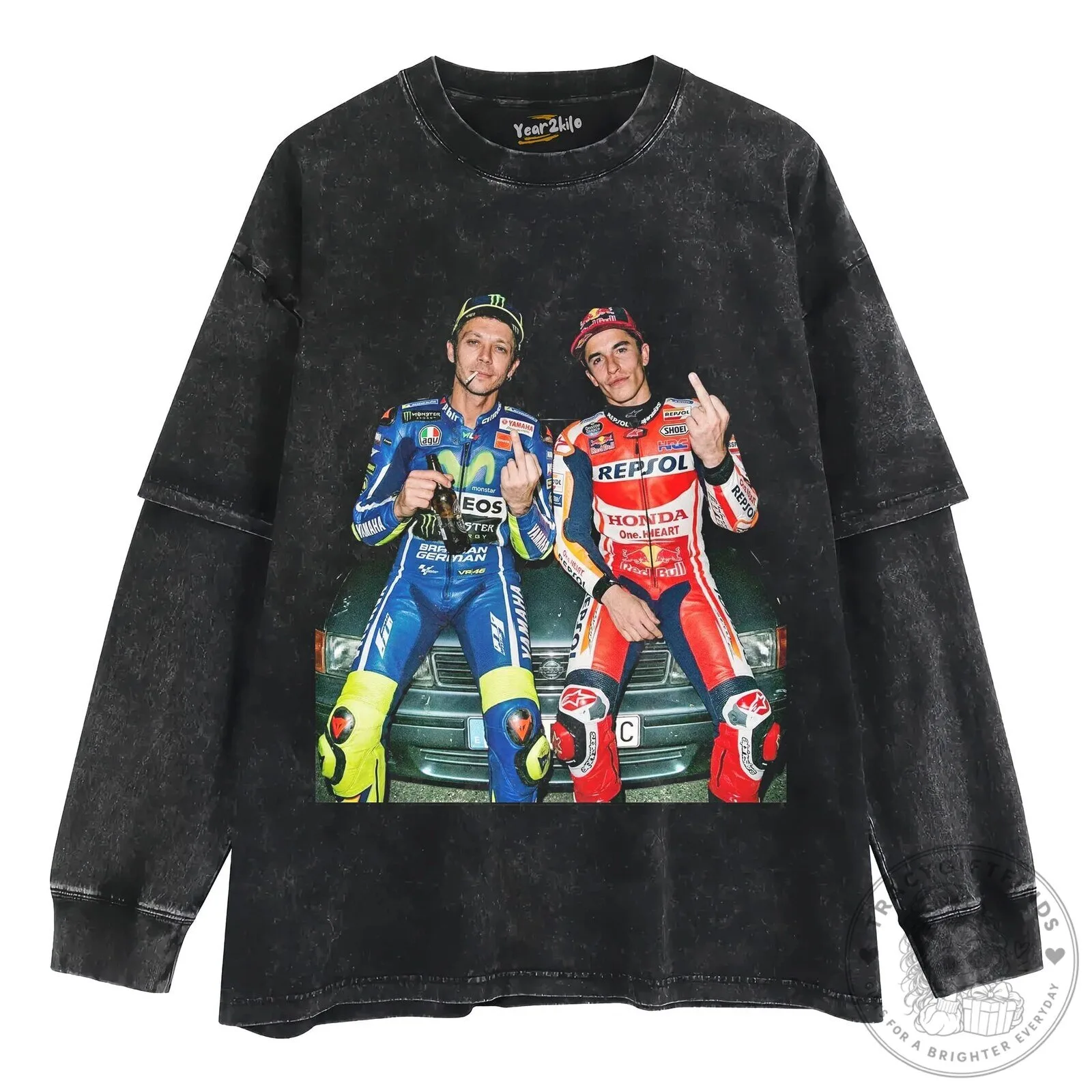 Valentino Rossi and Marc Marquez MotoGP Racing T-Shirt 18 Valentino Rossi and Marc Marquez MotoGP Racing T-Shirt