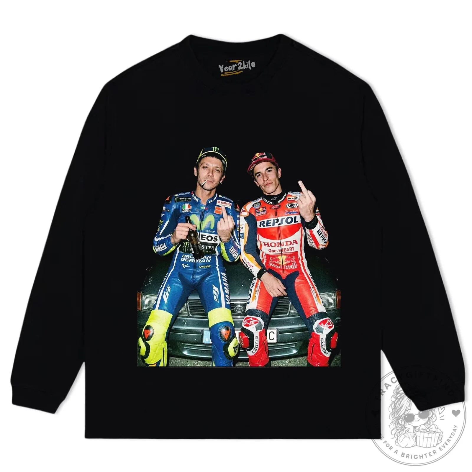 Valentino Rossi and Marc Marquez MotoGP Racing T-Shirt 19 Valentino Rossi and Marc Marquez MotoGP Racing T-Shirt