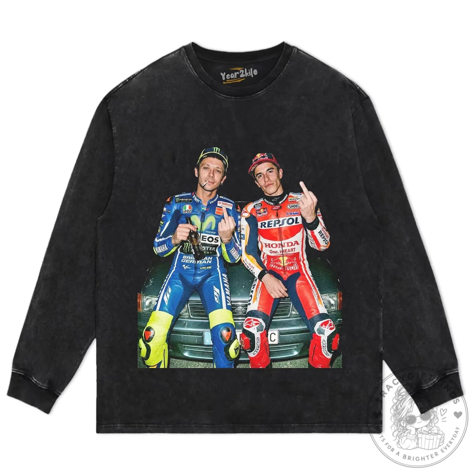 Valentino Rossi and Marc Marquez MotoGP Racing T-Shirt 20 Valentino Rossi and Marc Marquez MotoGP Racing T-Shirt