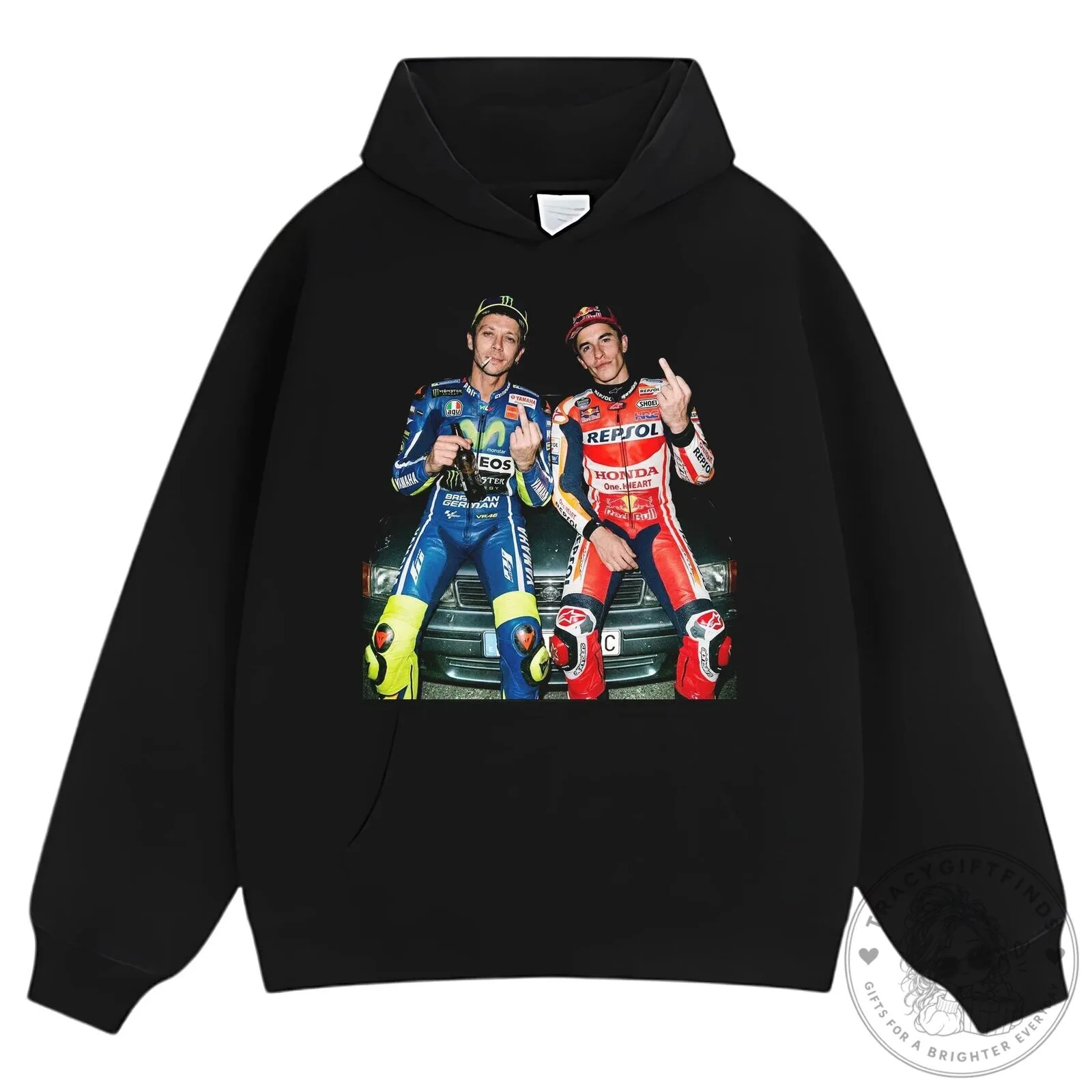 Valentino Rossi and Marc Marquez MotoGP Racing T-Shirt 21 Valentino Rossi and Marc Marquez MotoGP Racing T-Shirt