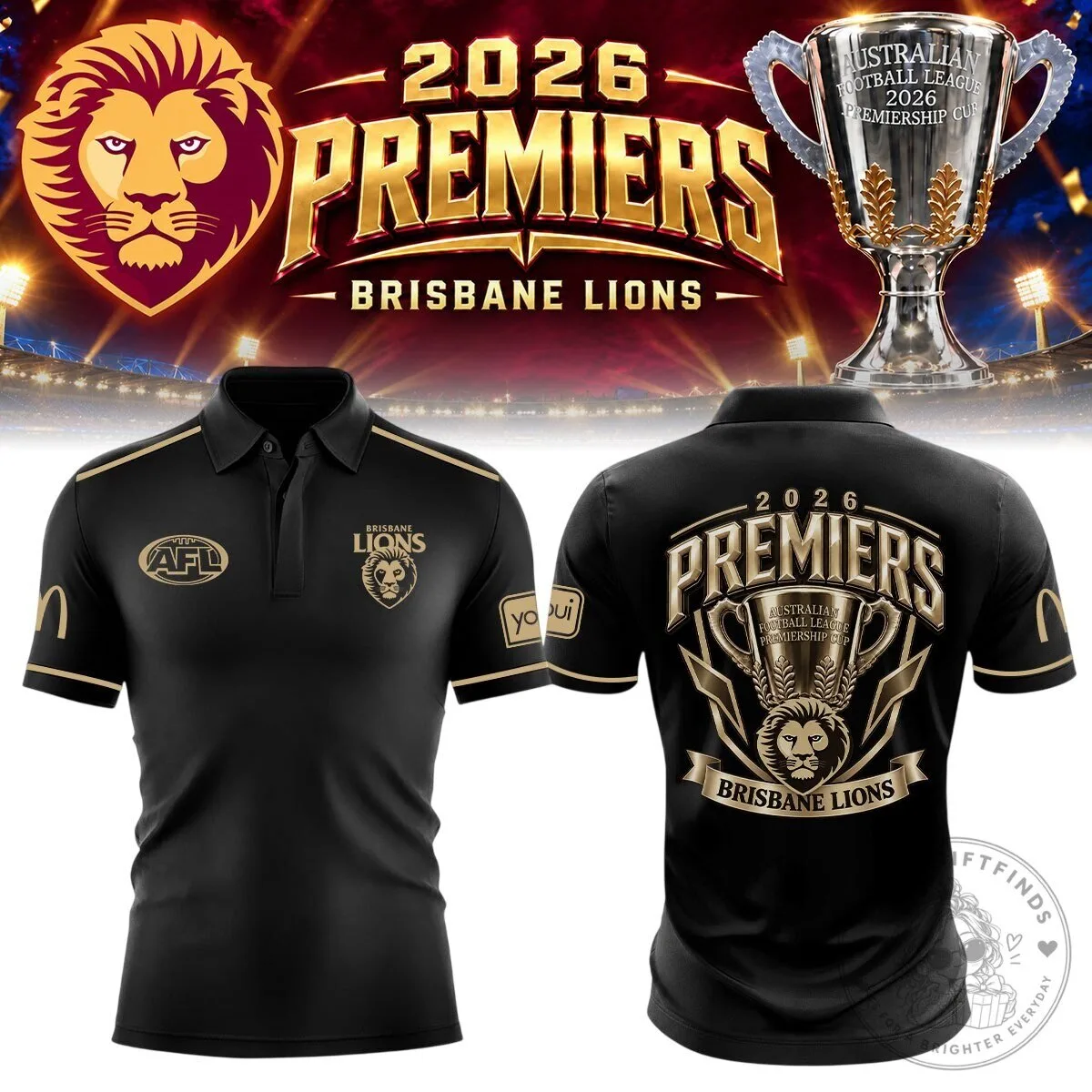 Brisbane Lions 2026 Premiers Australian Football League Polo Shirt 5 Brisbane Lions 2026 Premiers Australian Football League Polo Shirt