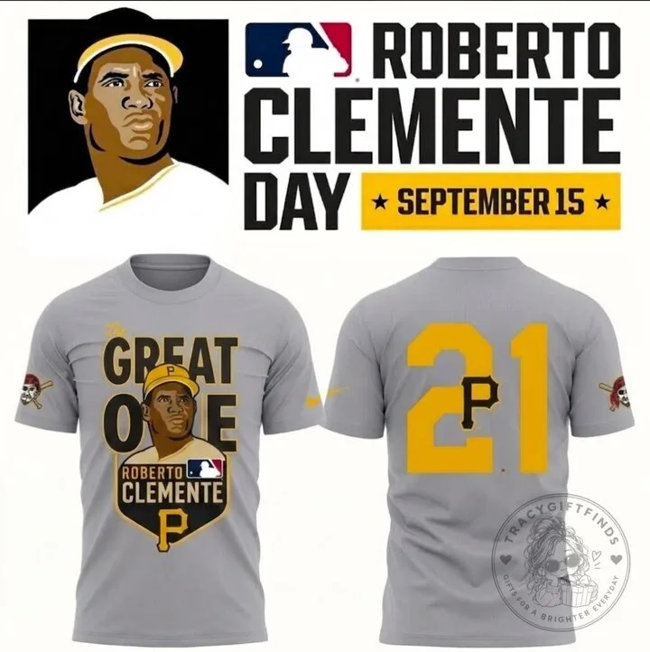 Pittsburgh Pirates Baseball T-Shirt Celebrating Roberto Clemente Day - The Great One