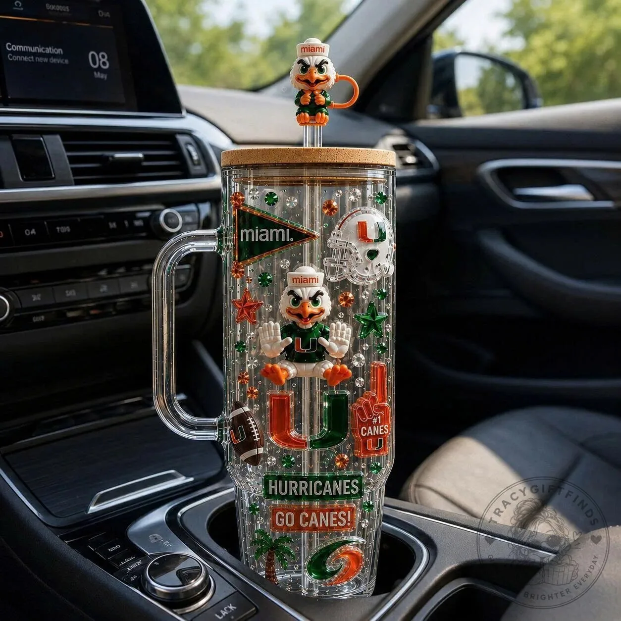 Miami Hurricanes Sebastian the Ibis University of Miami Football Team Tumbler with Handle 9 Miami Hurricanes Sebastian the Ibis University of Miami Football Team Tumbler with Handle