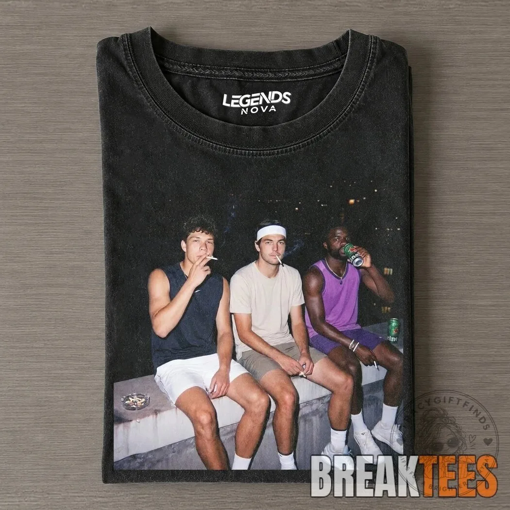 Ben Shelton Taylor Fritz Frances Tiafoe Tennis Players Smoking Black T-Shirt
