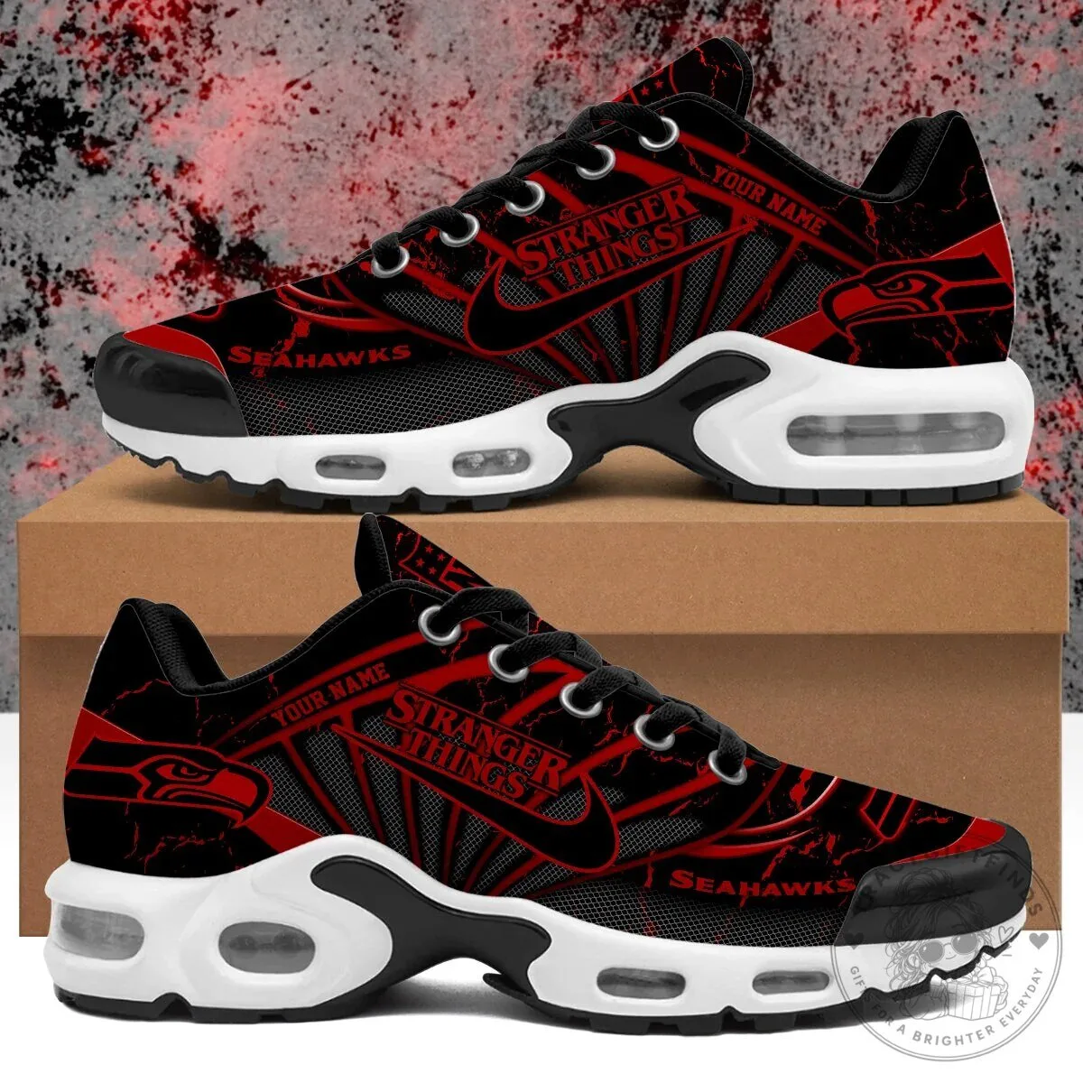 Stranger Things Seattle Seahawks Personalized Air Max Shoes