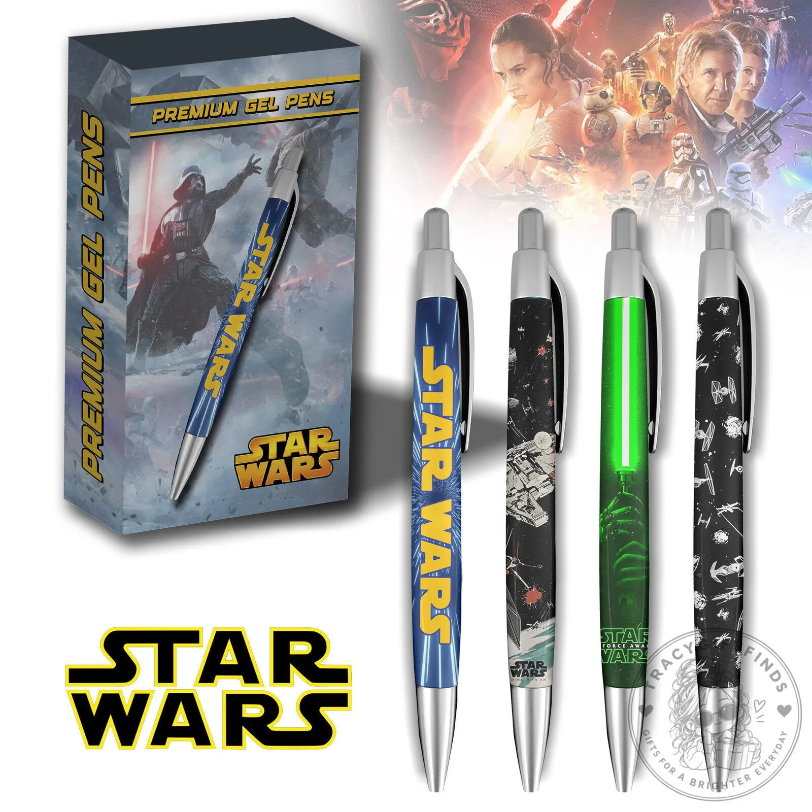 Star Wars Movie Series Premium Gel Pen Set for Writing and Collecting