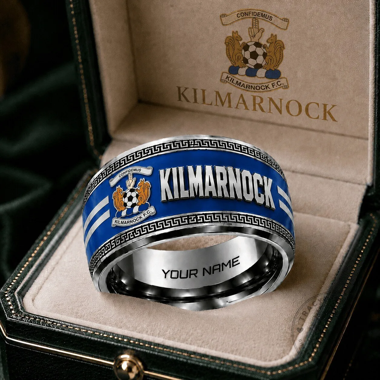 Personalized Engraved Fan Ring for Kilmarnock Football Club - Scottish Premiership 4 Personalized Engraved Fan Ring for Kilmarnock Football Club - Scottish Premiership