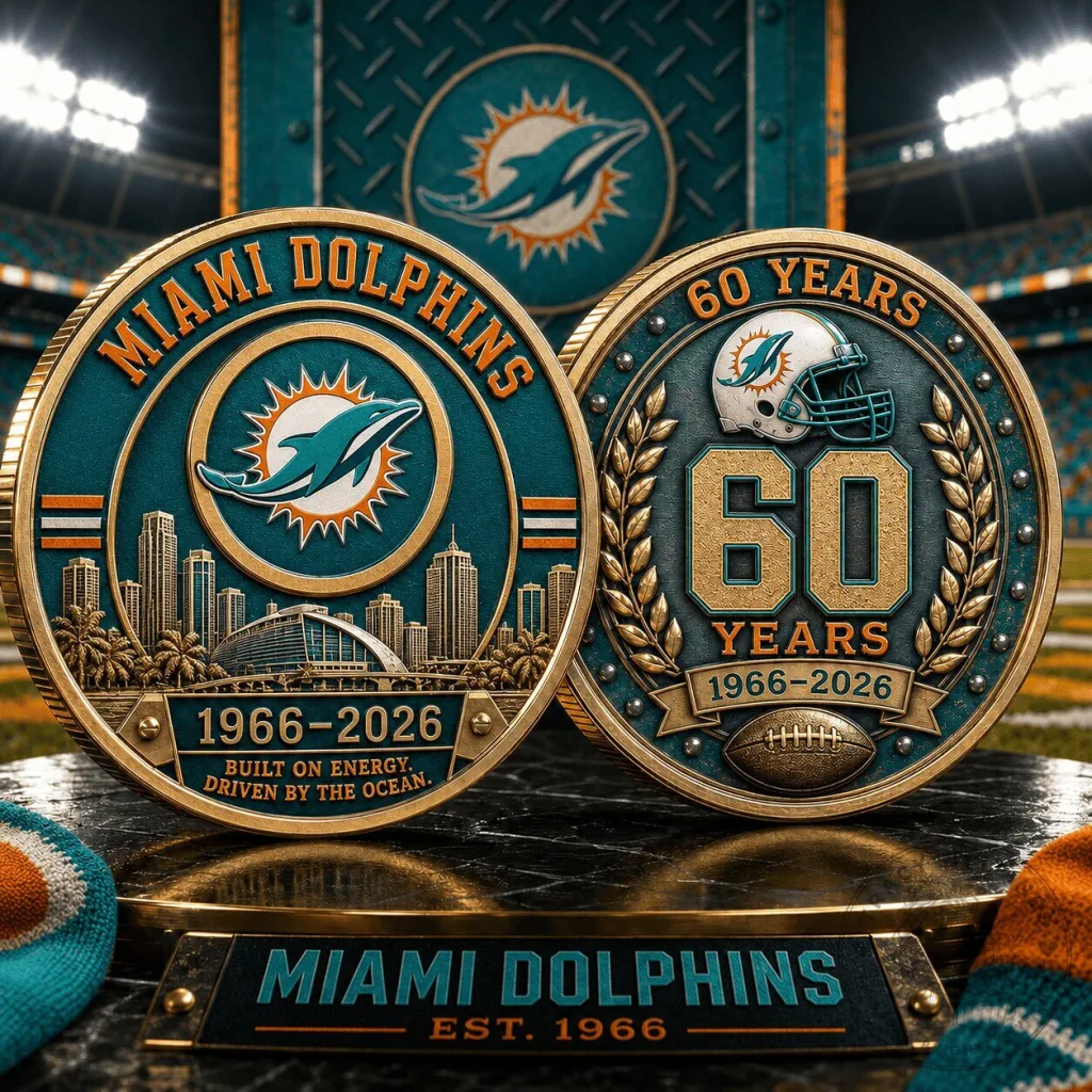 Miami Dolphins 60th Anniversary Commemorative Souvenir Coin Miami Dolphins 60th Anniversary Commemorative Souvenir Coin