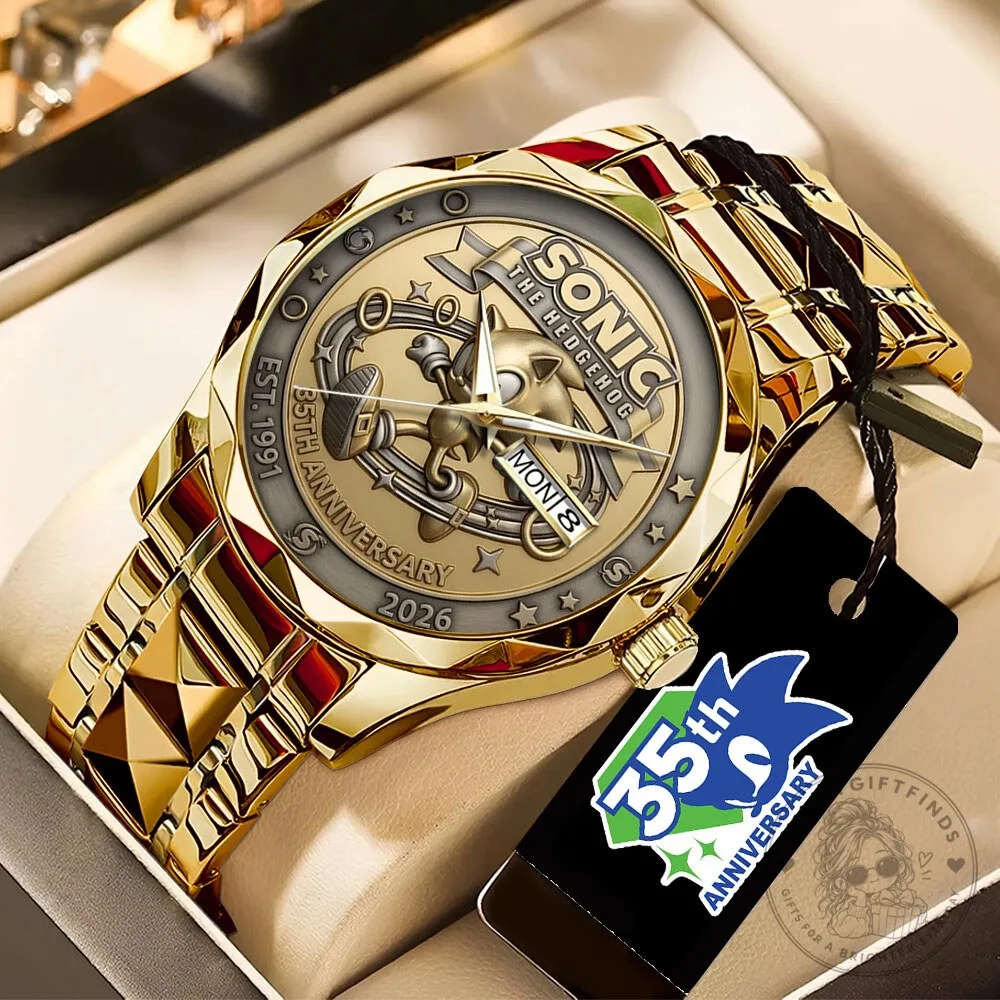 Sonic The Hedgehog 35th Anniversary Gold Tone Stainless Steel Watch 10 Sonic The Hedgehog 35th Anniversary Gold Tone Stainless Steel Watch