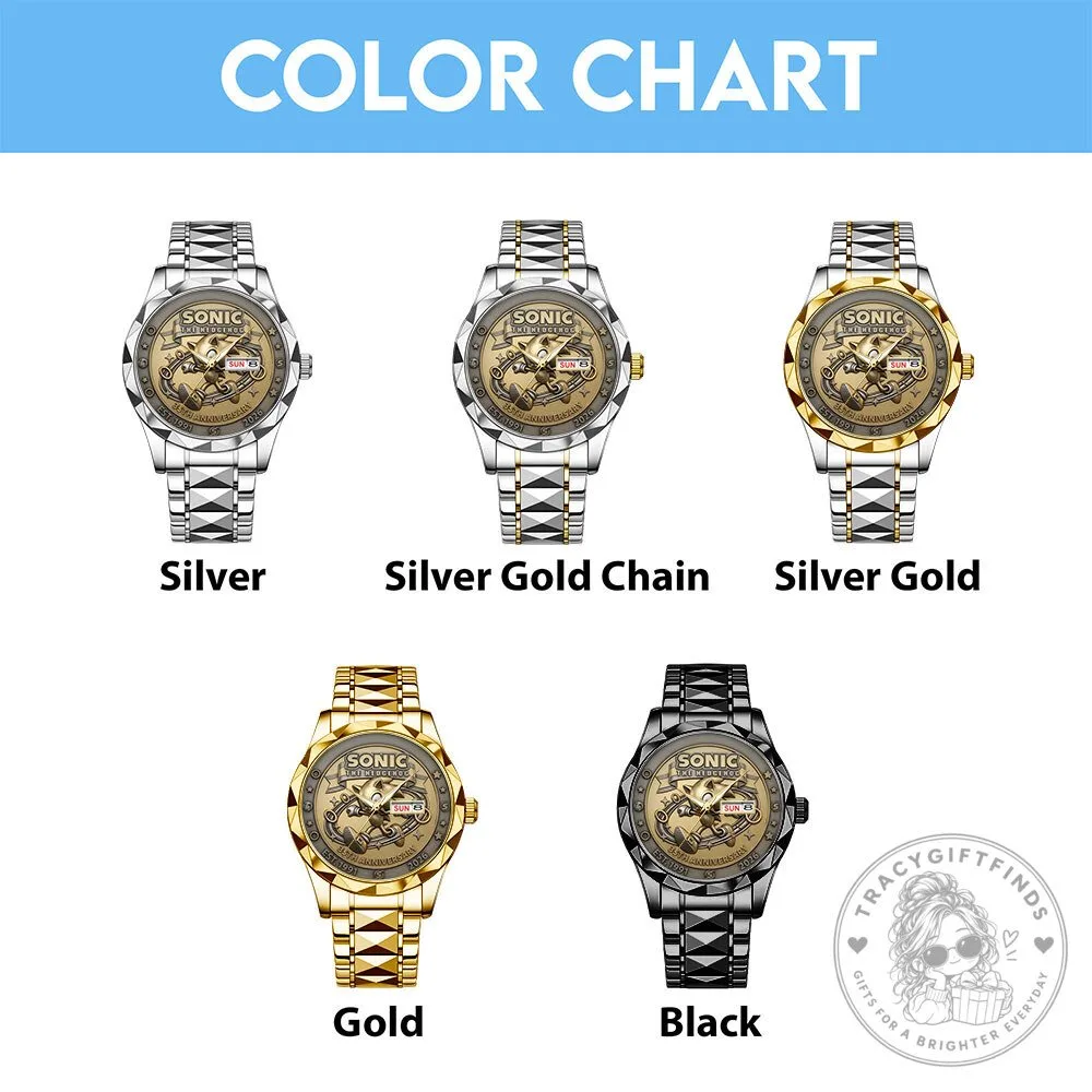 Sonic The Hedgehog 35th Anniversary Gold Tone Stainless Steel Watch 12 Sonic The Hedgehog 35th Anniversary Gold Tone Stainless Steel Watch