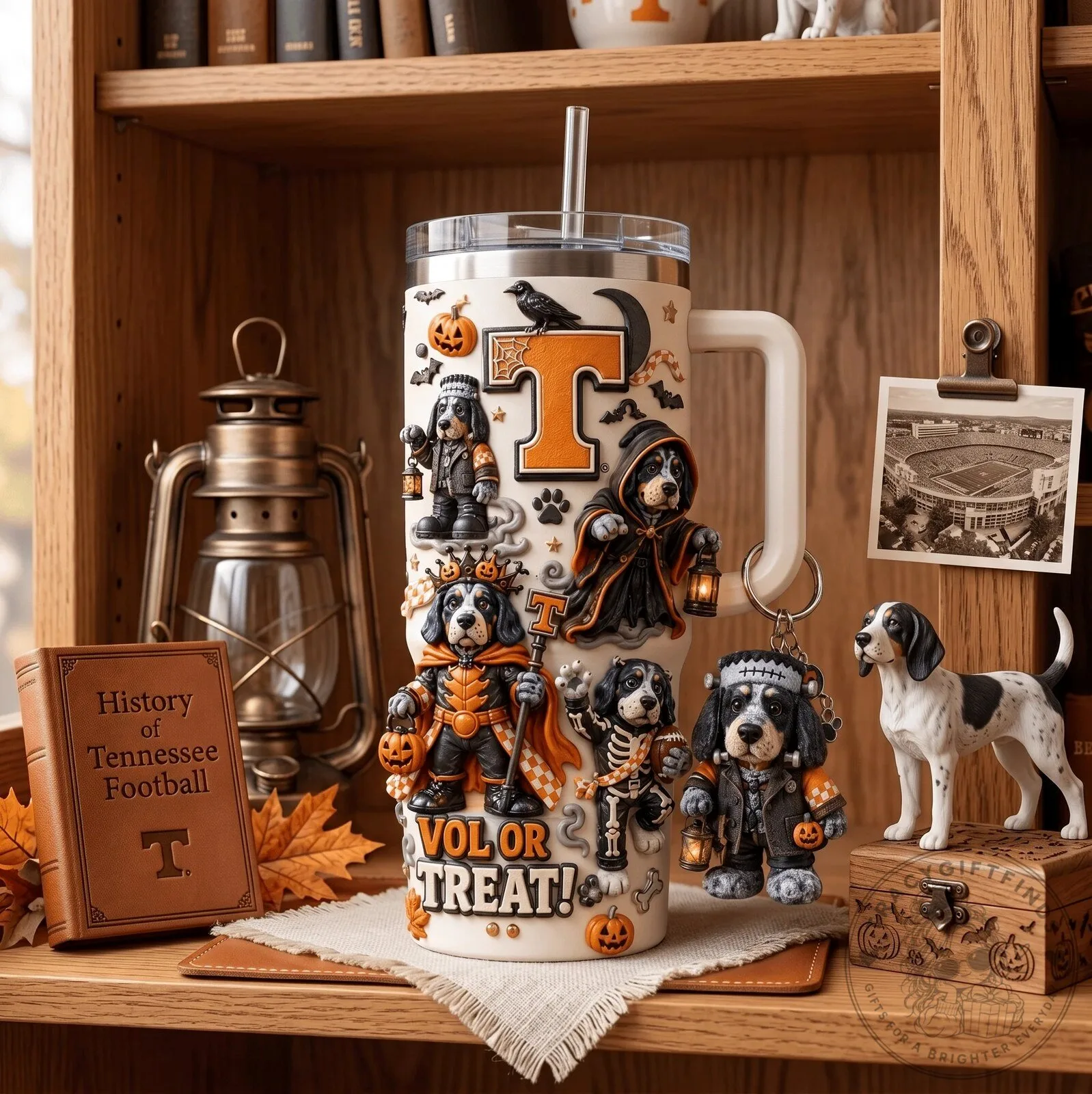 Tennessee Volunteers Halloween Vol Or Treat 40oz Tumbler With Handle