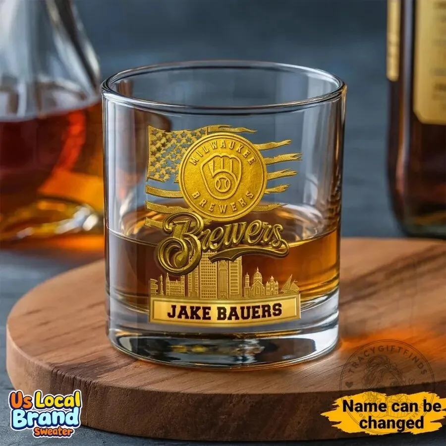 Milwaukee Brewers Baseball Team Personalized Whiskey Glass 9 Milwaukee Brewers Baseball Team Personalized Whiskey Glass