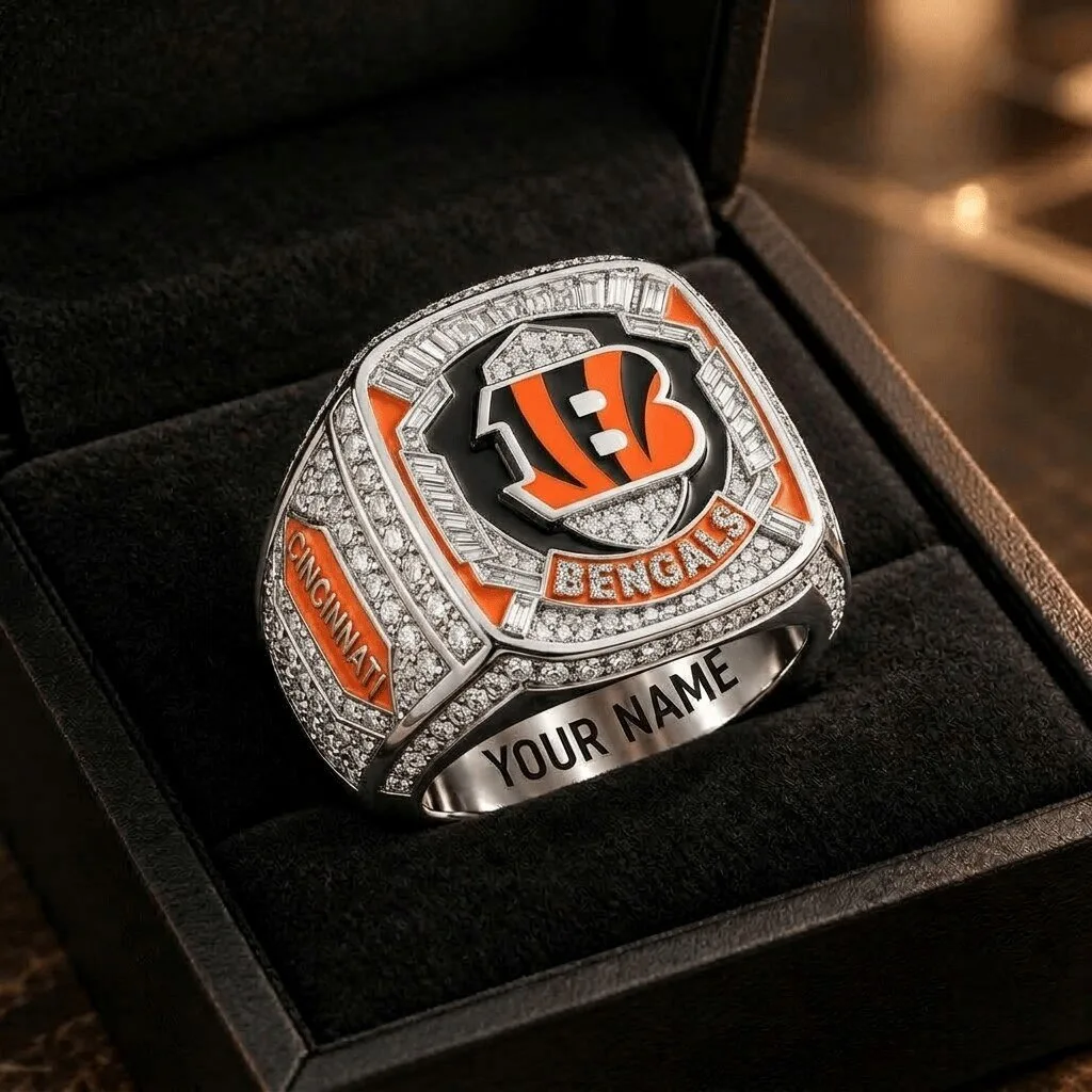 Cincinnati Bengals NFL Championship Ring Custom Engraved Football Fan Jewelry 5 Cincinnati Bengals NFL Championship Ring Custom Engraved Football Fan Jewelry
