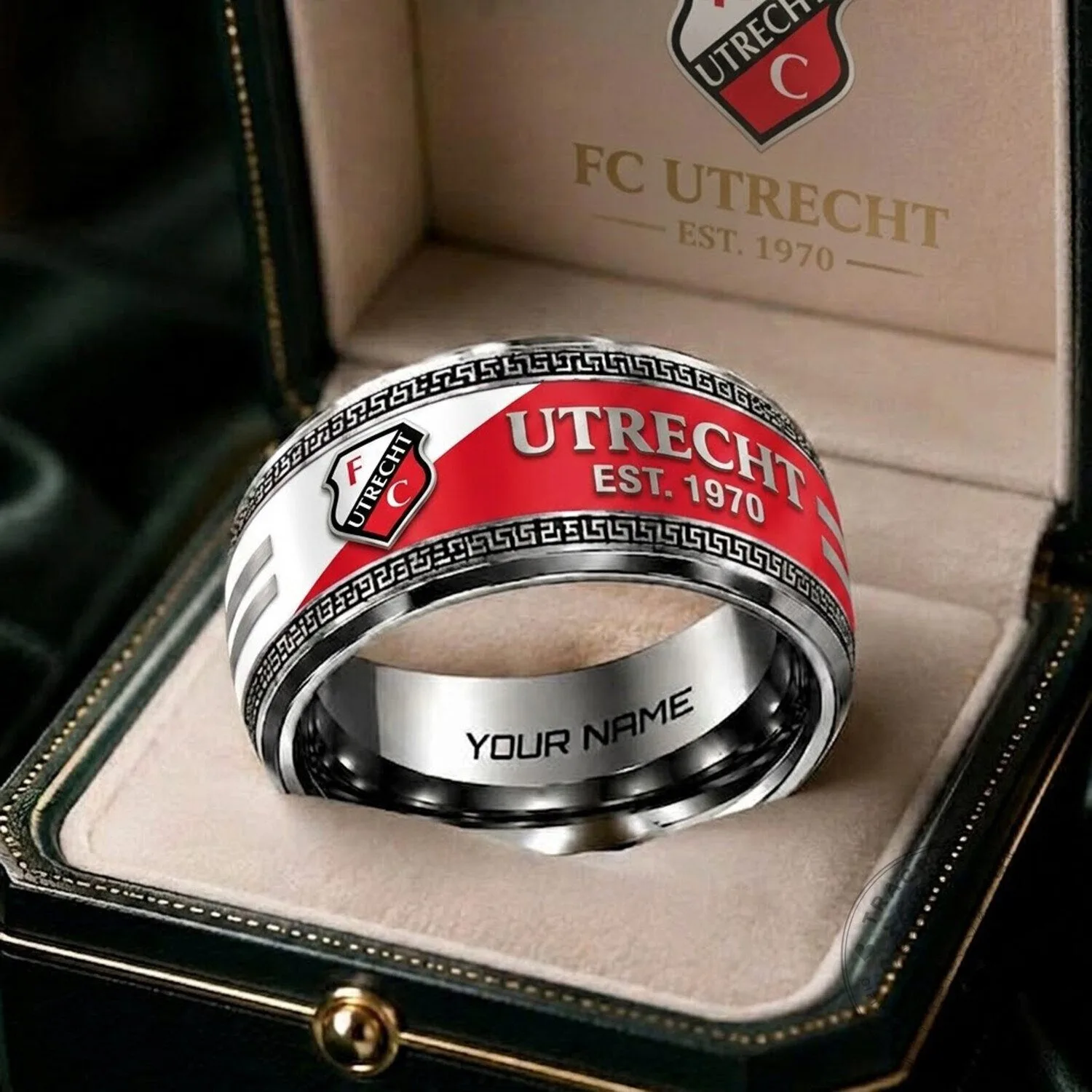 FC Utrecht Eredivisie Team Special Ring Custom Name Gifts for Football Fans