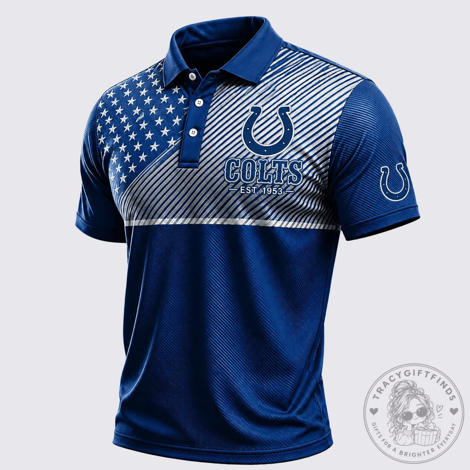 Indianapolis Colts American Flag Stars and Stripes Polo Shirt