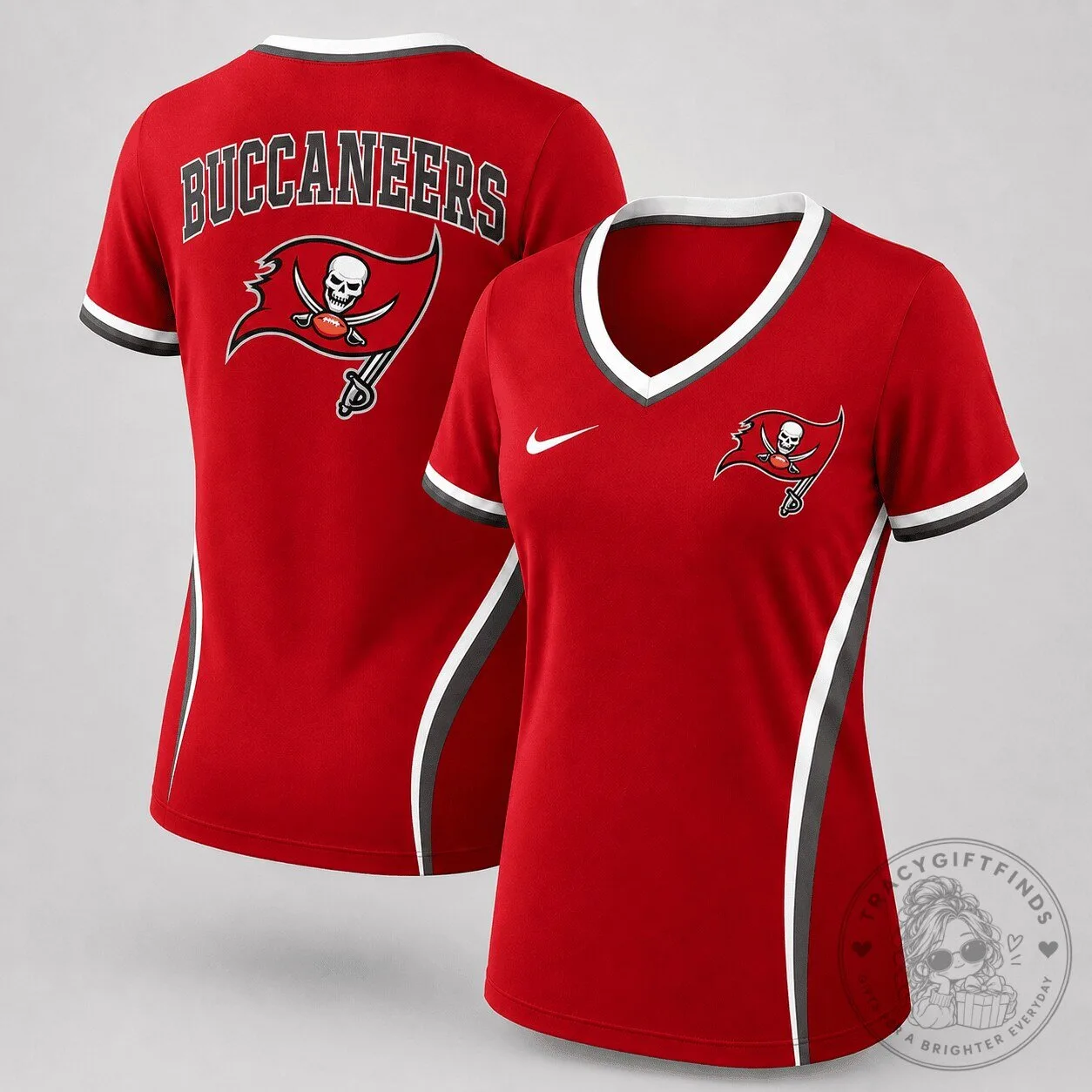 Tampa Bay Buccaneers Women's Performance V-Neck Football T-Shirt