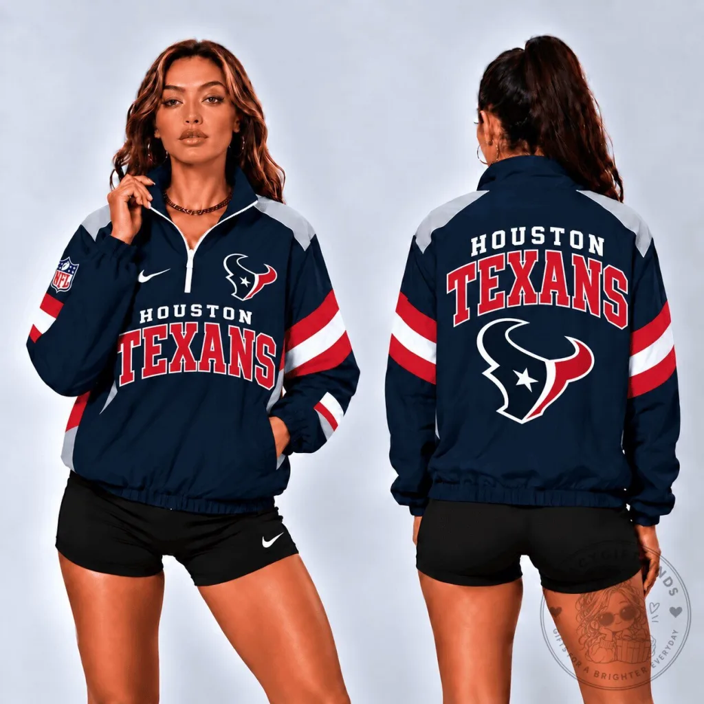 Houston Texans National Football League Retro Colorblock Zipper Jacket Houston Texans National Football League Retro Colorblock Zipper Jacket