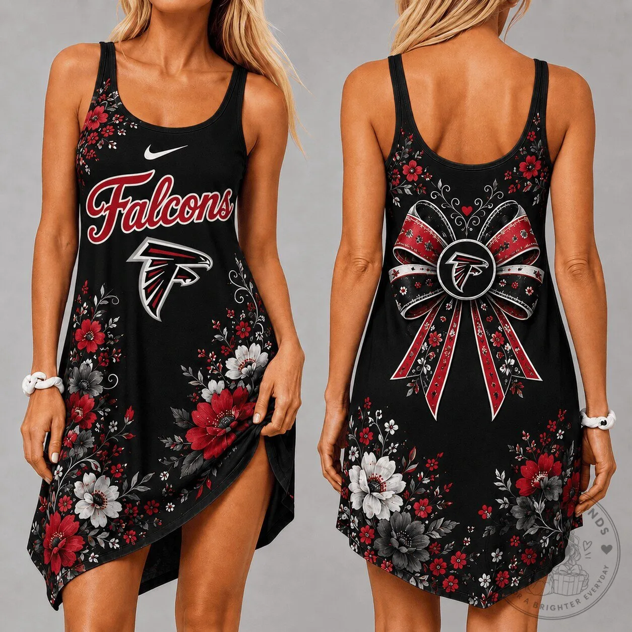 Atlanta Falcons Floral Women's Sleeveless Cami Dress