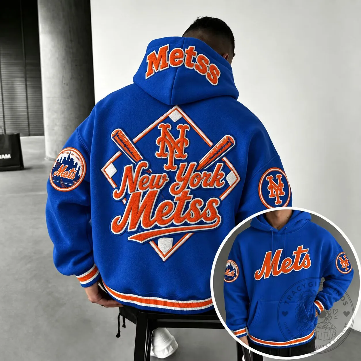 New York Mets Baseball Team Logo Royal Blue Pullover Hoodie