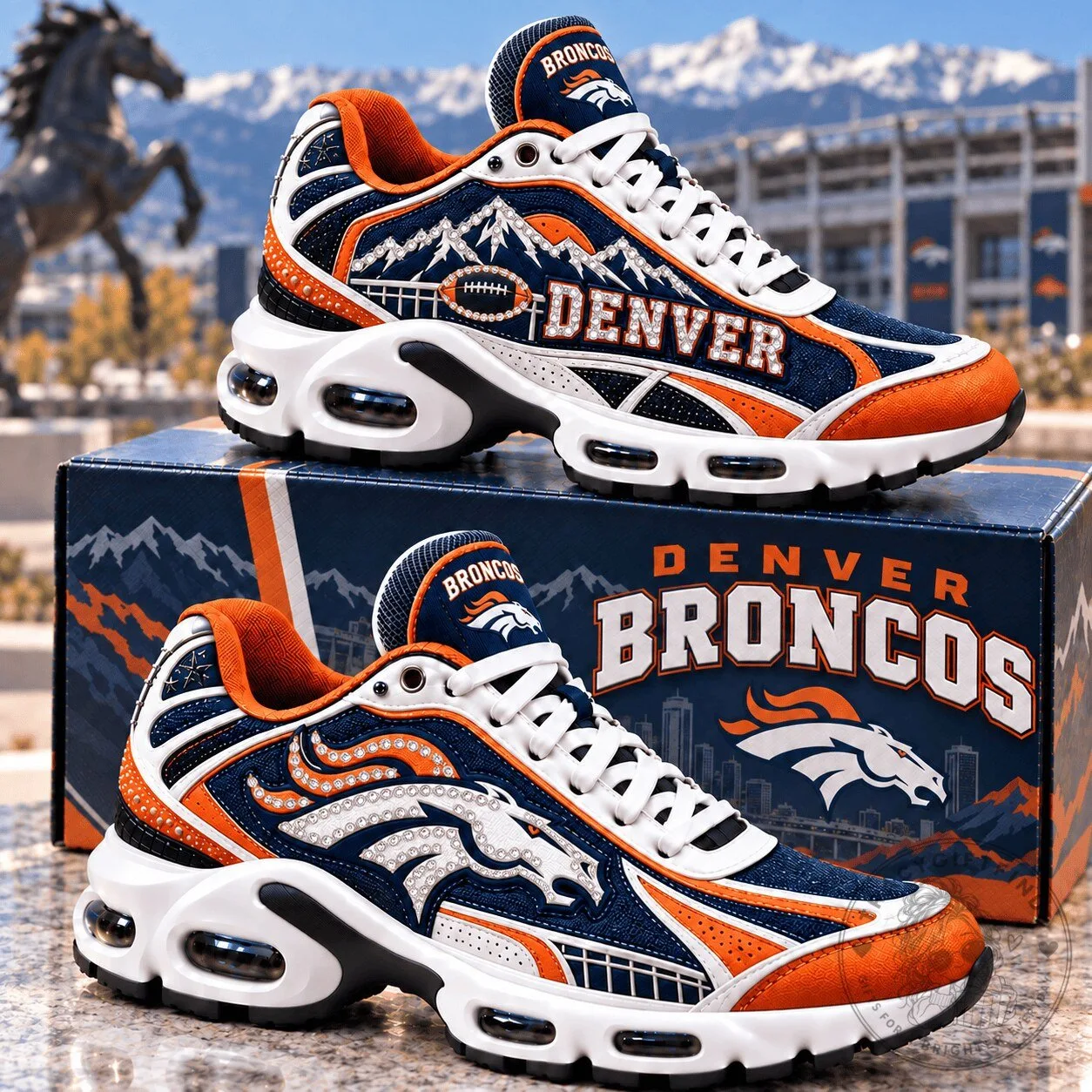 Denver Broncos NFL Football Team Air Max Style Running Shoes