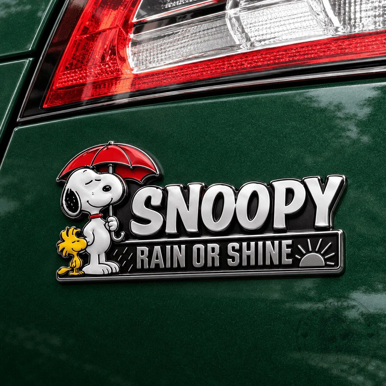 Snoopy Rain or Shine Edition Car Emblem Badge Decal