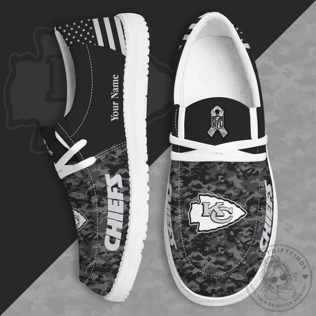 Kansas City Chiefs Salute to Service Custom Name Shoes Kansas City Chiefs Salute to Service Custom Name Shoes