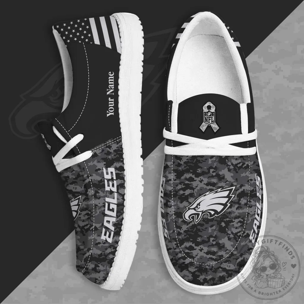 Philadelphia Eagles Salute To Service Custom Name Shoes Philadelphia Eagles Salute To Service Custom Name Shoes