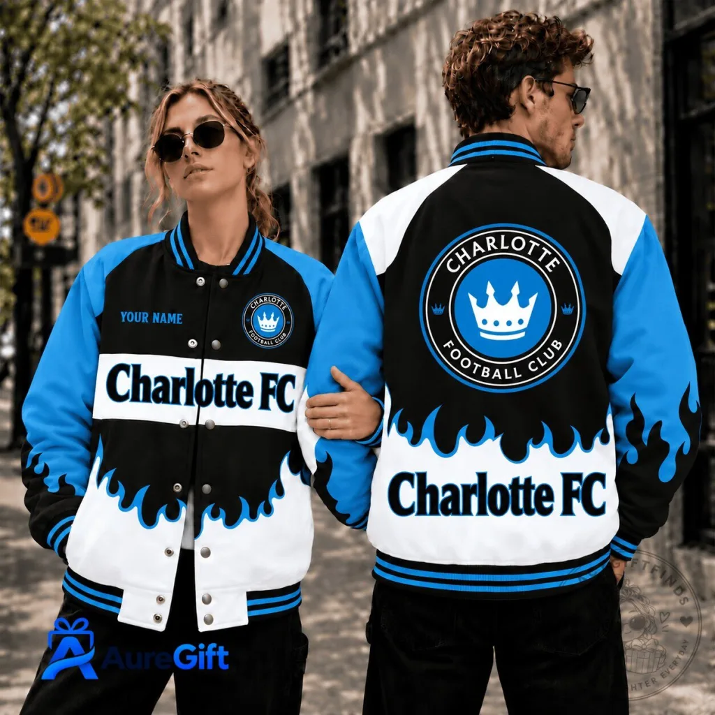Charlotte FC Major League Soccer Personalized Baseball Jacket Charlotte FC Major League Soccer Personalized Baseball Jacket