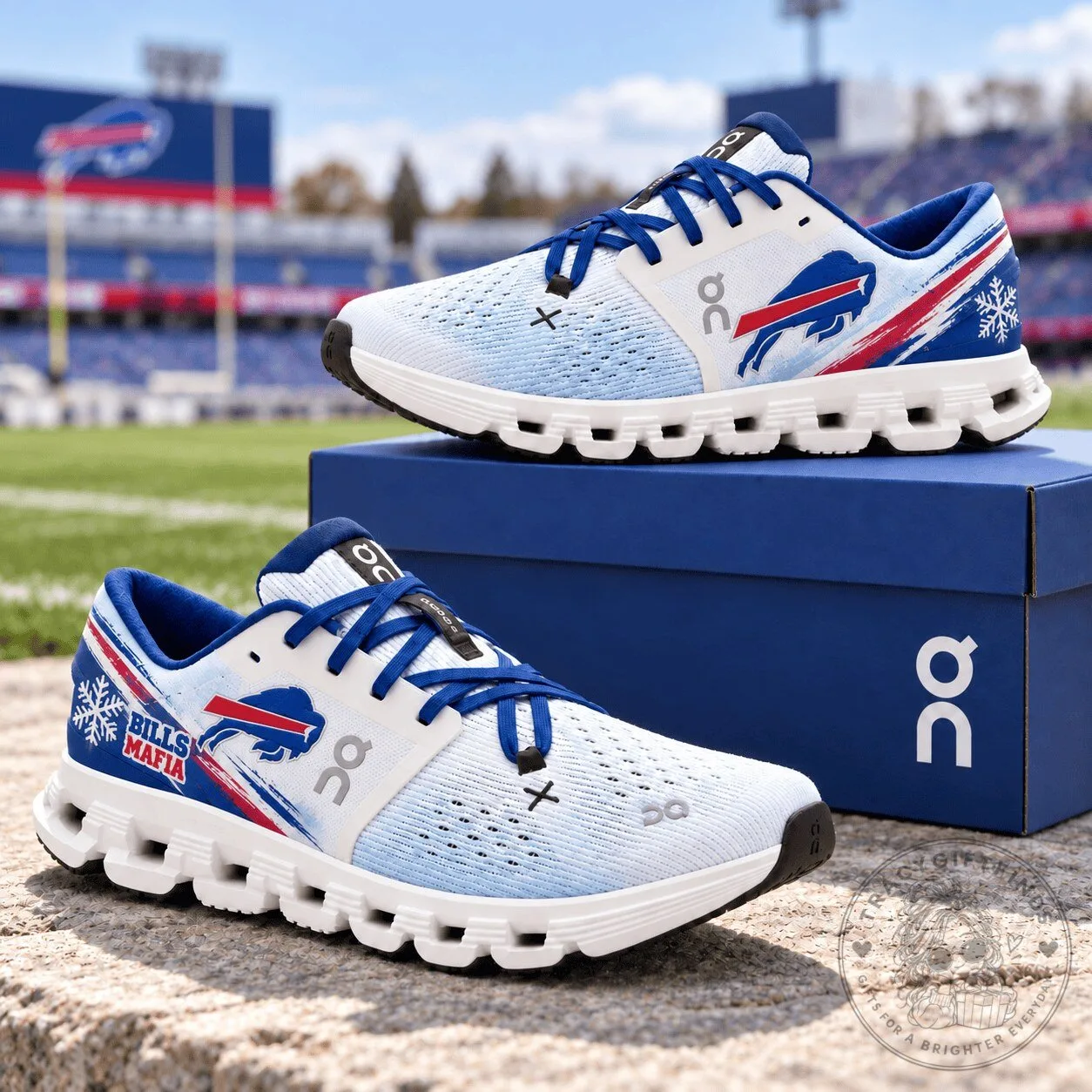 Buffalo Bills Mafia White Blue Running Shoes 1 Buffalo Bills Mafia White Blue Running Shoes