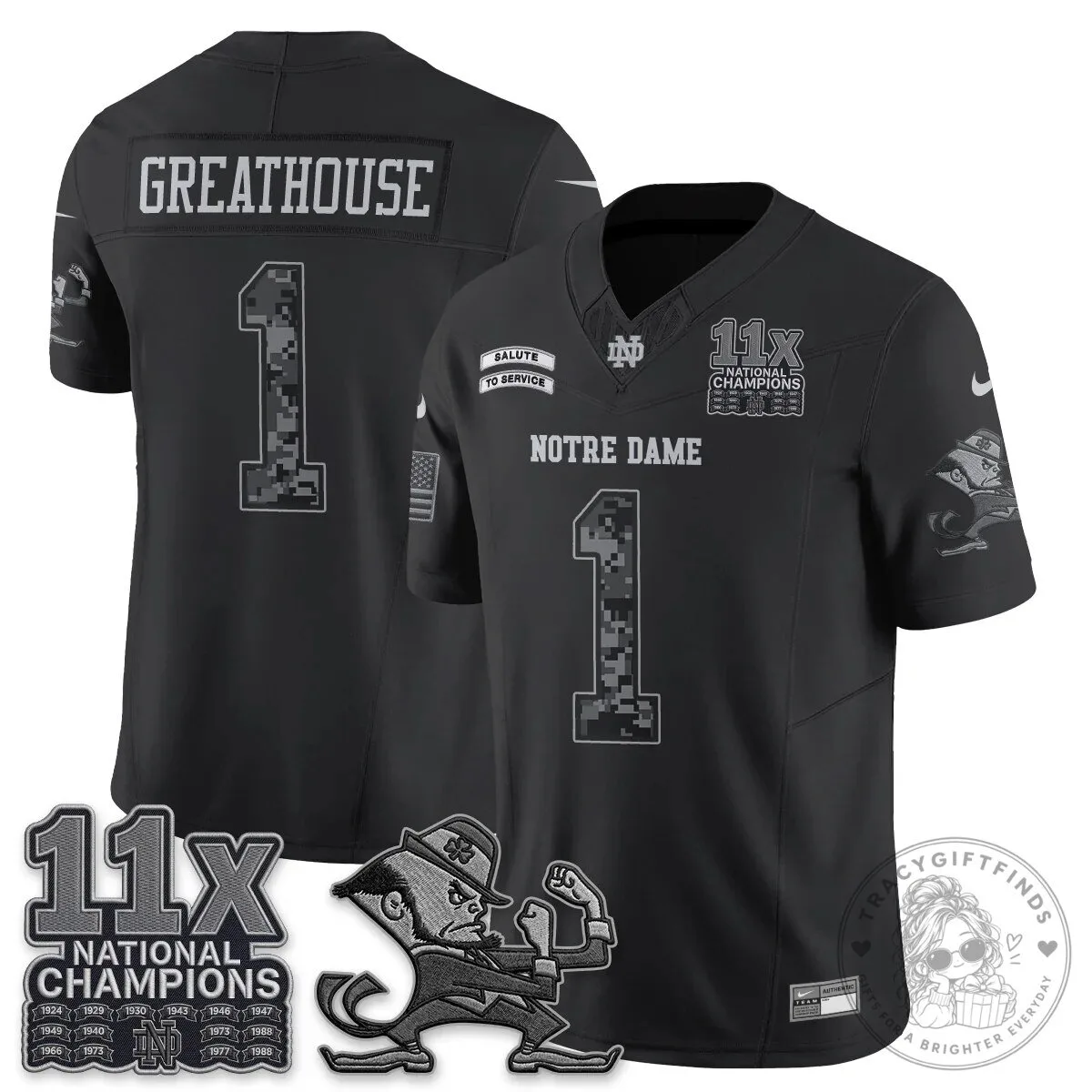 Notre Dame Fighting Irish Football Team Salute To Service Black Jersey 57 Notre Dame Fighting Irish Football Team Salute To Service Black Jersey