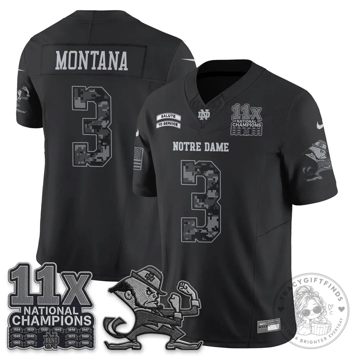 Notre Dame Fighting Irish Football Team Salute To Service Black Jersey 59 Notre Dame Fighting Irish Football Team Salute To Service Black Jersey