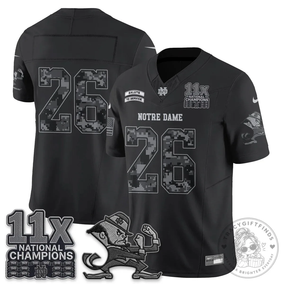 Notre Dame Fighting Irish Football Team Salute To Service Black Jersey 62 Notre Dame Fighting Irish Football Team Salute To Service Black Jersey