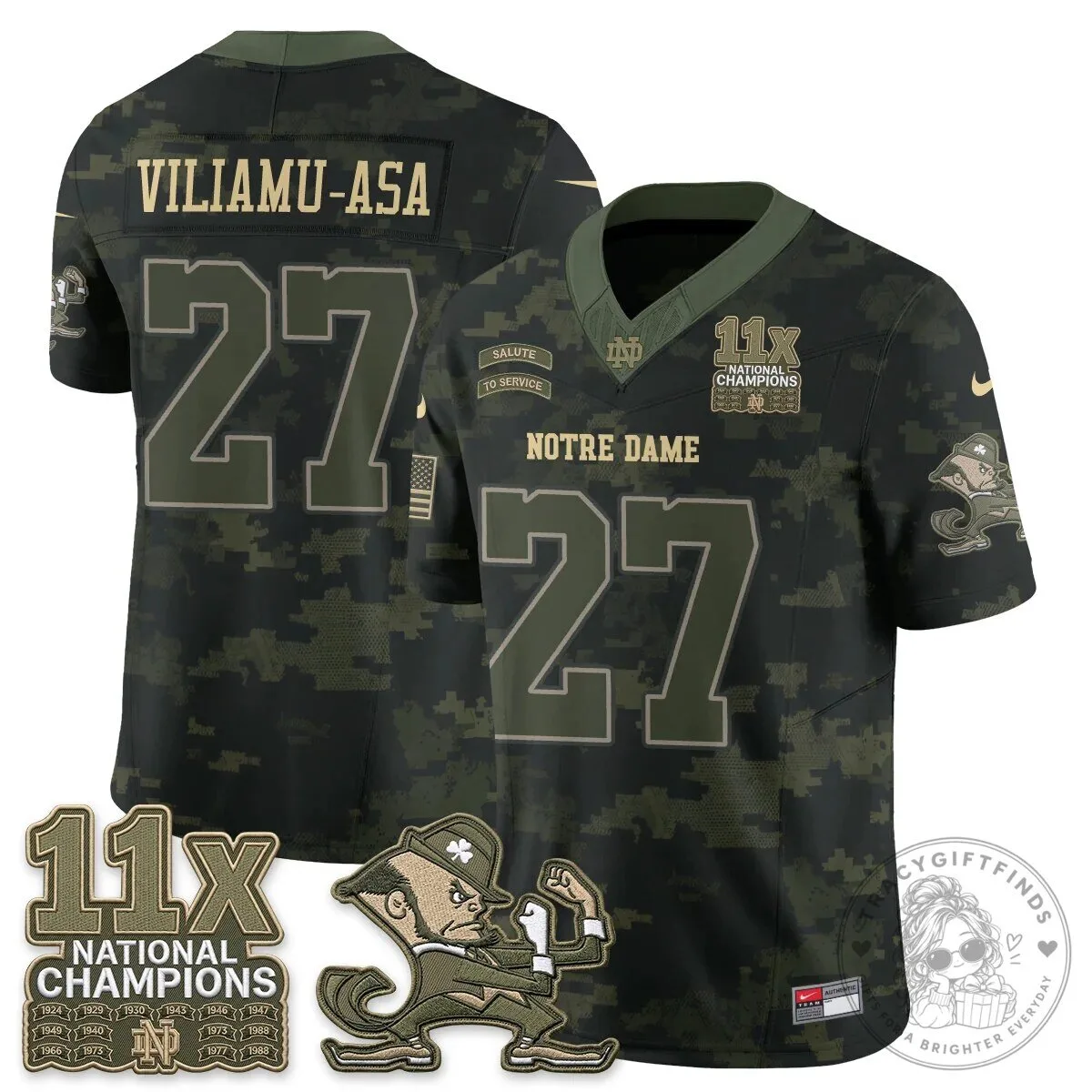 Notre Dame Fighting Irish Football Team Salute To Service Black Jersey 68 Notre Dame Fighting Irish Football Team Salute To Service Black Jersey