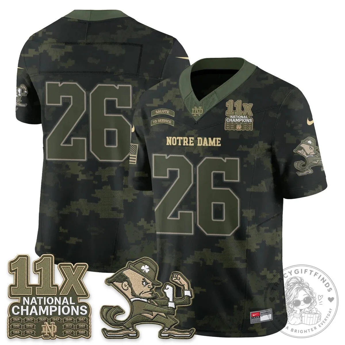 Notre Dame Fighting Irish Football Team Salute To Service Black Jersey 74 Notre Dame Fighting Irish Football Team Salute To Service Black Jersey