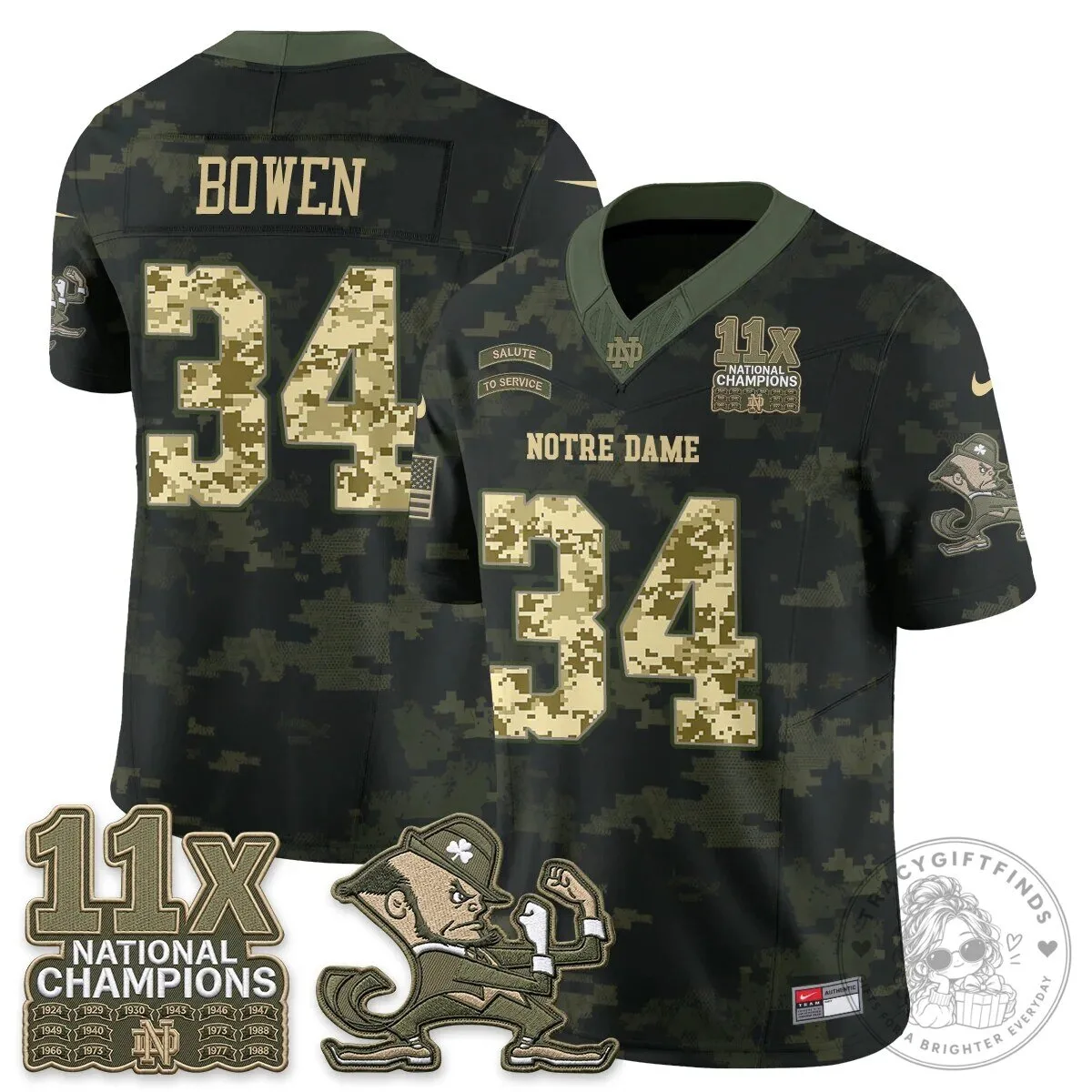 Notre Dame Fighting Irish Football Team Salute To Service Black Jersey 77 Notre Dame Fighting Irish Football Team Salute To Service Black Jersey