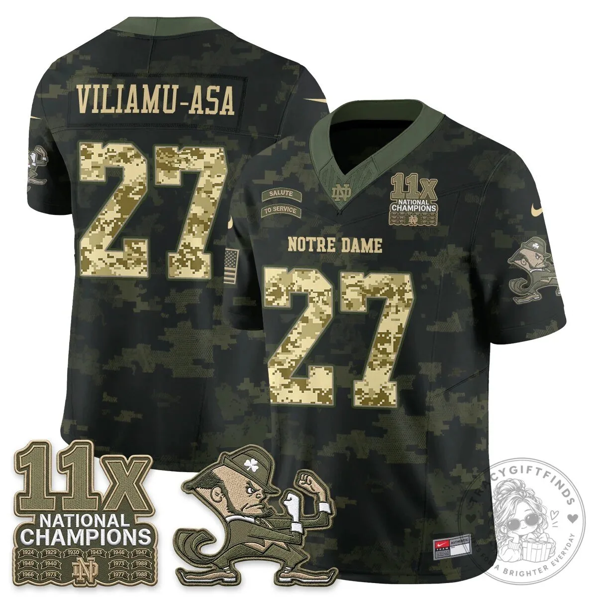 Notre Dame Fighting Irish Football Team Salute To Service Black Jersey 80 Notre Dame Fighting Irish Football Team Salute To Service Black Jersey