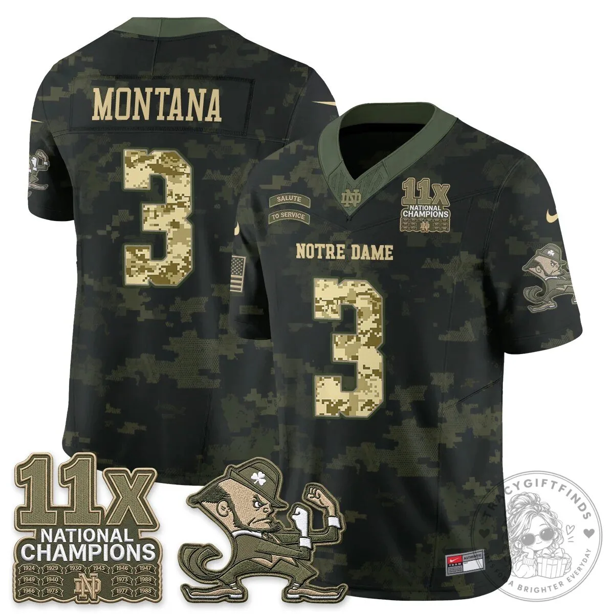 Notre Dame Fighting Irish Football Team Salute To Service Black Jersey 83 Notre Dame Fighting Irish Football Team Salute To Service Black Jersey