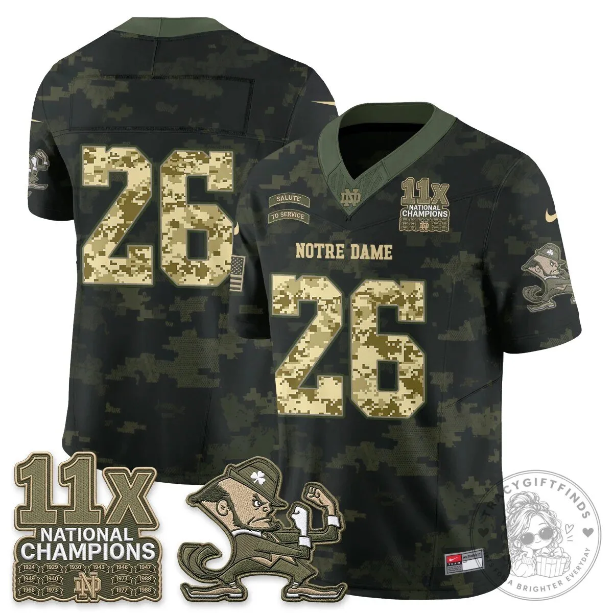 Notre Dame Fighting Irish Football Team Salute To Service Black Jersey 86 Notre Dame Fighting Irish Football Team Salute To Service Black Jersey