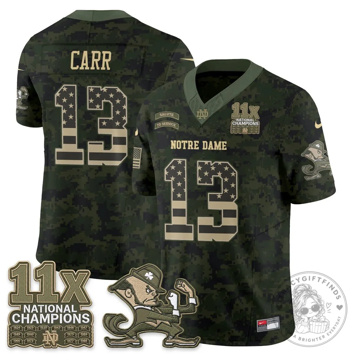 Notre Dame Fighting Irish Football Team Salute To Service Black Jersey 88 Notre Dame Fighting Irish Football Team Salute To Service Black Jersey