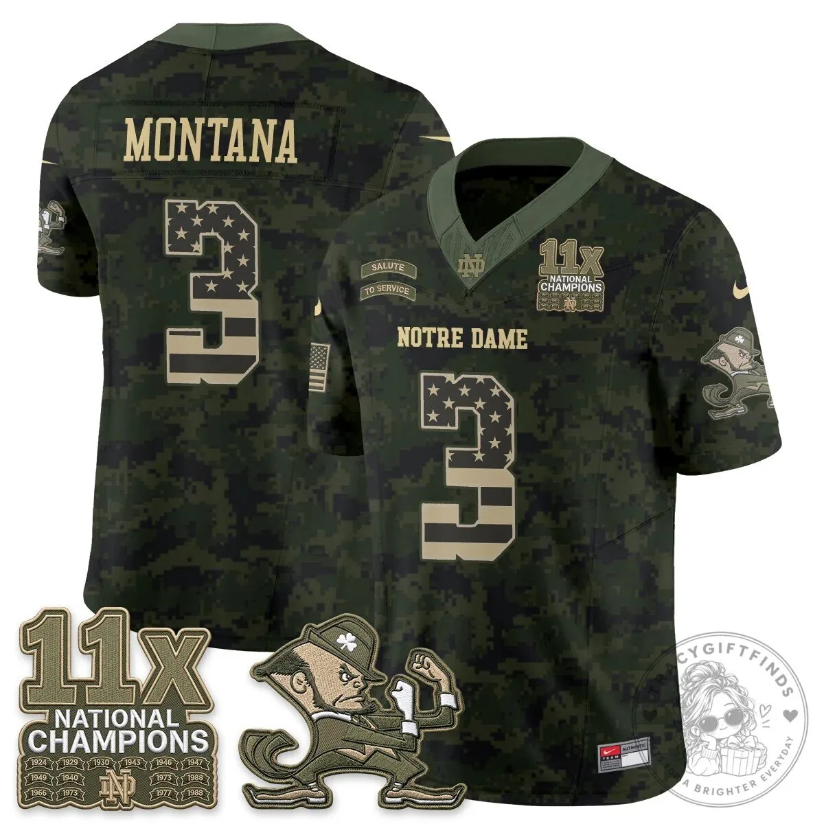 Notre Dame Fighting Irish Football Team Salute To Service Black Jersey 95 Notre Dame Fighting Irish Football Team Salute To Service Black Jersey