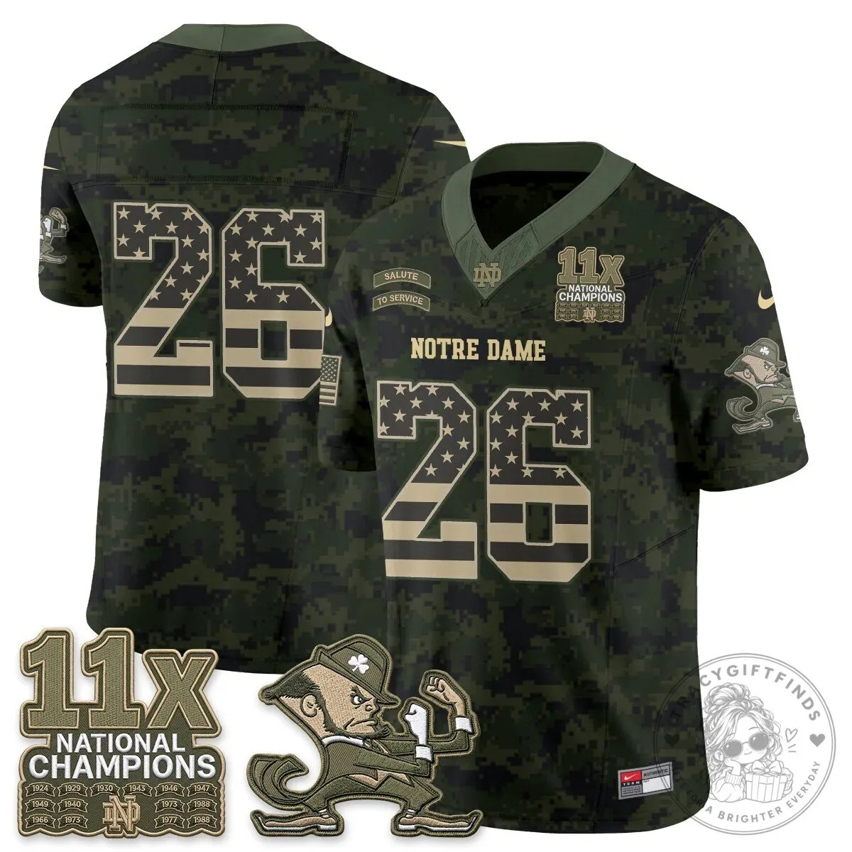 Notre Dame Fighting Irish Football Team Salute To Service Black Jersey 98 Notre Dame Fighting Irish Football Team Salute To Service Black Jersey