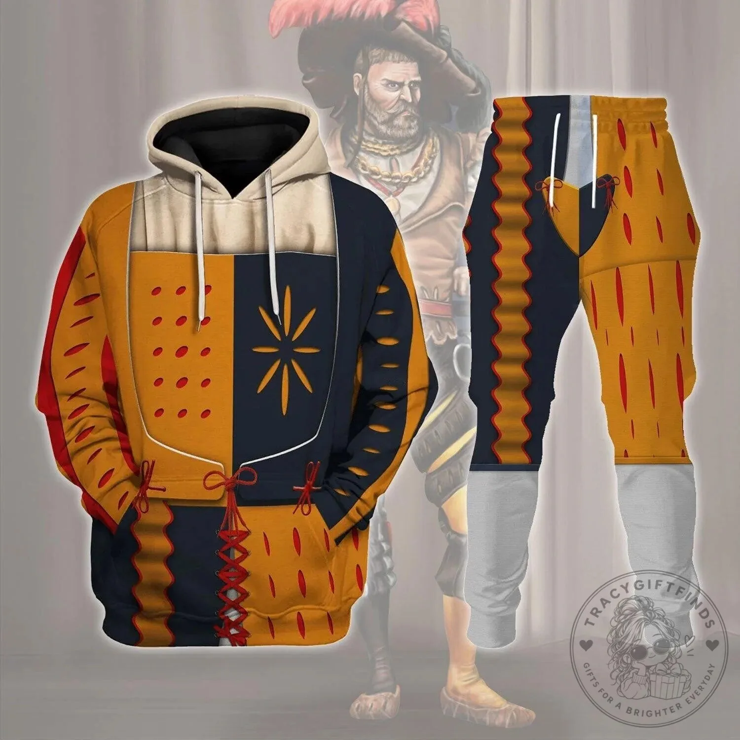 Landsknecht Costume Inspired Renaissance Historical Soldier Hoodie