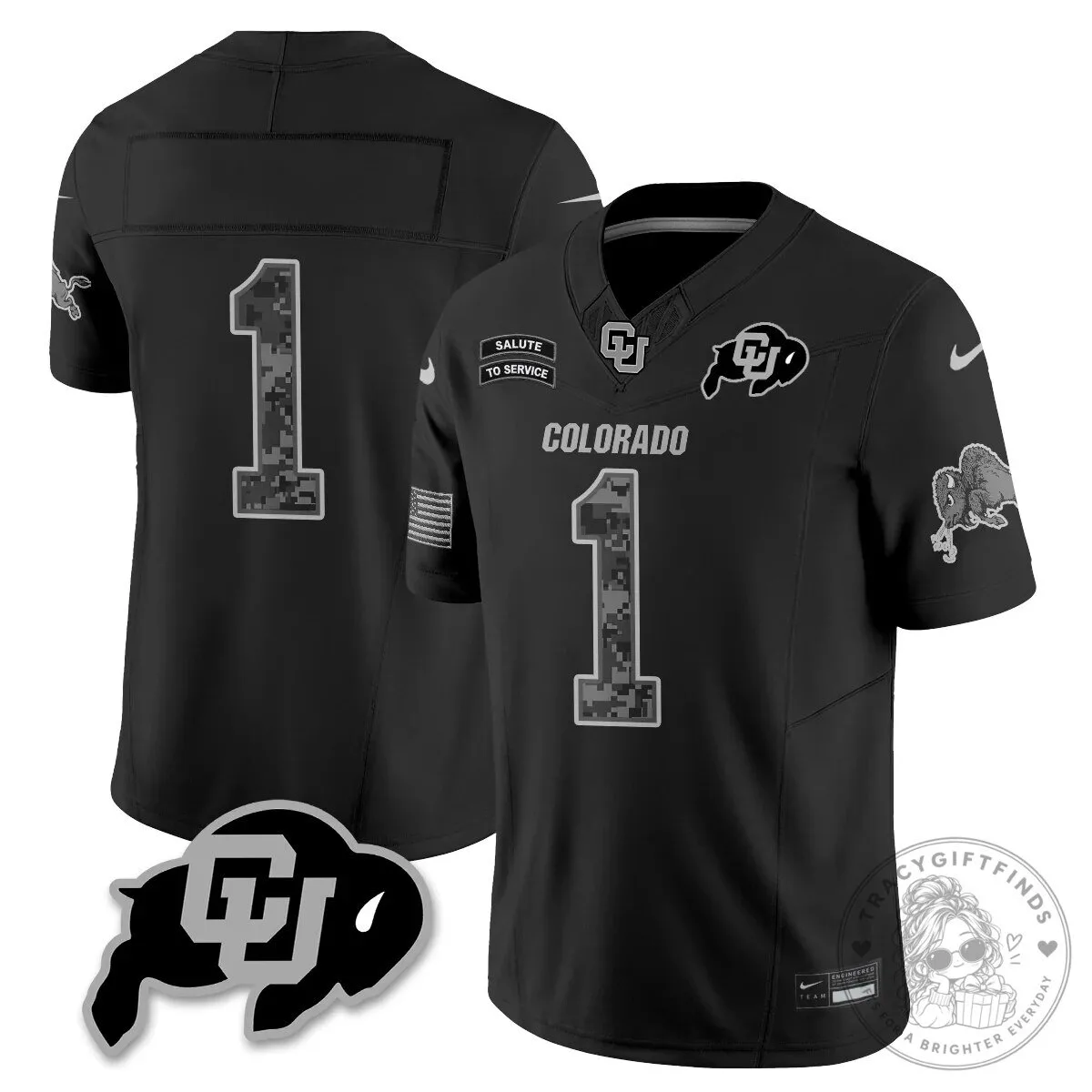 Colorado Buffaloes Lewis Salute To Service Football Jersey 53 Colorado Buffaloes Lewis Salute To Service Football Jersey